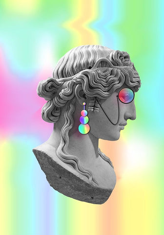 Miron White Modern Wood Framed Art Print with Double Matting by Roze, Fadil