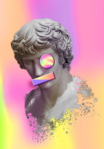 Sotiris White Modern Wood Framed Art Print with Double Matting by Roze, Fadil