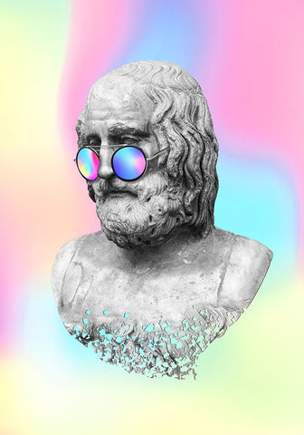 Vangelis Black Ornate Wood Framed Art Print with Double Matting by Roze, Fadil