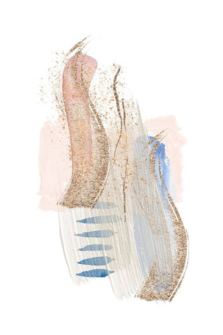 Soft Pink Blue 2 White Modern Wood Framed Art Print with Double Matting by Ann Moss, Sally