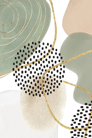 Calm green 1 White Modern Wood Framed Art Print with Double Matting by Ann Moss, Sally