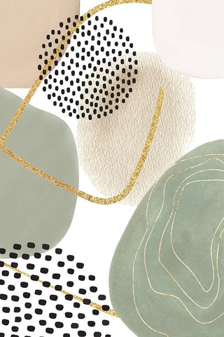 Calm green- 2 White Modern Wood Framed Art Print with Double Matting by Ann Moss, Sally