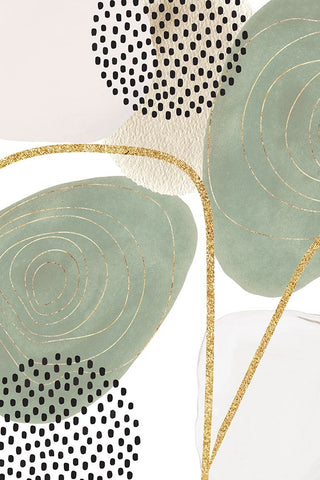 Calm green- 4 Black Ornate Wood Framed Art Print with Double Matting by Ann Moss, Sally