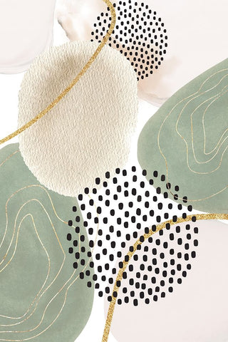 Calm green- 3 White Modern Wood Framed Art Print with Double Matting by Ann Moss, Sally