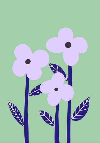 Lilac Flowers White Modern Wood Framed Art Print with Double Matting by Fritsch, Athene