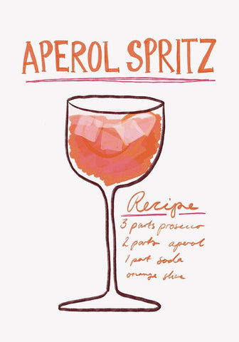 Aperol Spritz White Modern Wood Framed Art Print with Double Matting by Fritsch, Athene