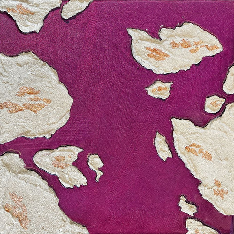 Aubergine Islands White Modern Wood Framed Art Print with Double Matting by Storms, Alyson