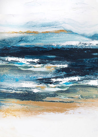 Highland 3 White Modern Wood Framed Art Print with Double Matting by Storms, Alyson