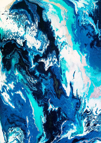 Oceanic Black Modern Wood Framed Art Print by Storms, Alyson