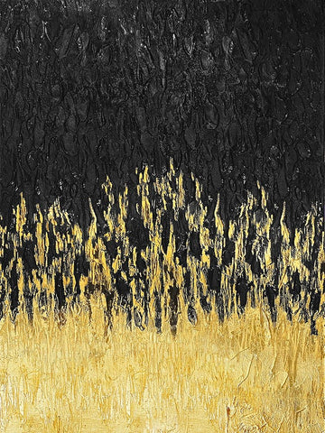 Starry Golden Night Black Modern Wood Framed Art Print by Storms, Alyson