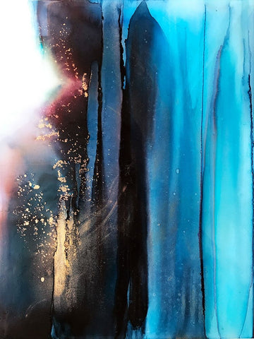 Wishing Well Black Modern Wood Framed Art Print by Storms, Alyson