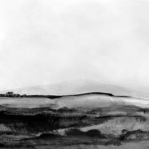 Mono Landscape No1 Black Modern Wood Framed Art Print by Hobday, Dan