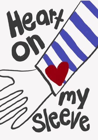 Heart On My Sleeve White Modern Wood Framed Art Print with Double Matting by Fritsch, Athene