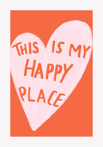 Happy Place Black Modern Wood Framed Art Print by Fritsch, Athene