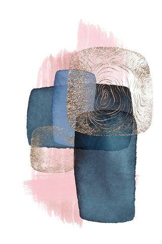 Monday blues-4 White Modern Wood Framed Art Print with Double Matting by Ann Moss, Sally