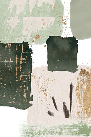 Green of Curiosity-4 Black Ornate Wood Framed Art Print with Double Matting by Ann Moss, Sally