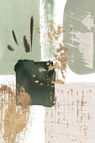 Green of Curiosity-2 White Modern Wood Framed Art Print with Double Matting by Ann Moss, Sally