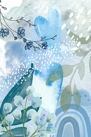 Iceberg Blue-2 White Modern Wood Framed Art Print with Double Matting by Ann Moss, Sally