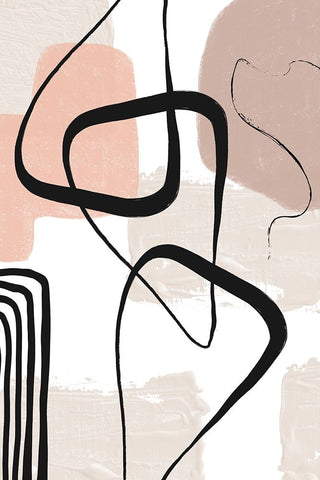 Smooth Shapes 1 White Modern Wood Framed Art Print with Double Matting by Ann Moss, Sally