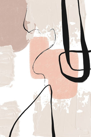 Smooth Shapes 3 White Modern Wood Framed Art Print with Double Matting by Ann Moss, Sally