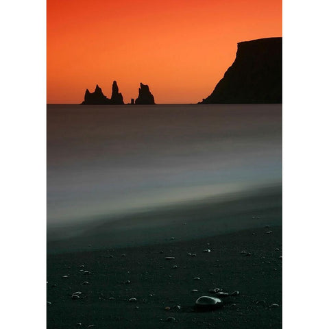 Pillars Of Rock Black Modern Wood Framed Art Print with Double Matting by Ingibergsson, Bragi