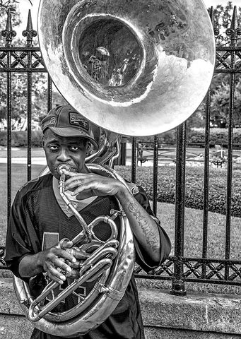 They Say ItS The Sousaphone Players You Have To Look Out For... White Modern Wood Framed Art Print with Double Matting by Cypel, Kirk