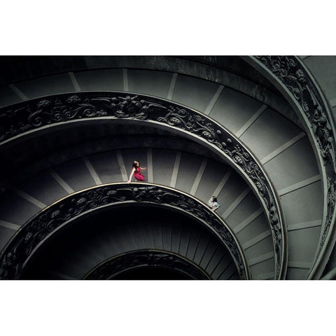 Spiral Stairs White Modern Wood Framed Art Print by Gronkjar, Lotte