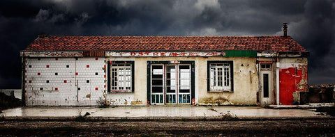 Restaurant In Decline White Modern Wood Framed Art Print with Double Matting by Mattheyses, Eric