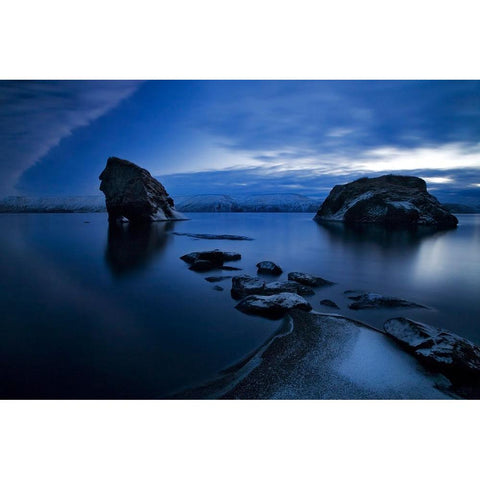 Blues Black Modern Wood Framed Art Print with Double Matting by Ingibergsson, Bragi