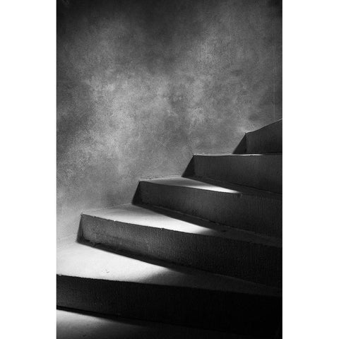 Steps Of Light White Modern Wood Framed Art Print by Seawell, Mark