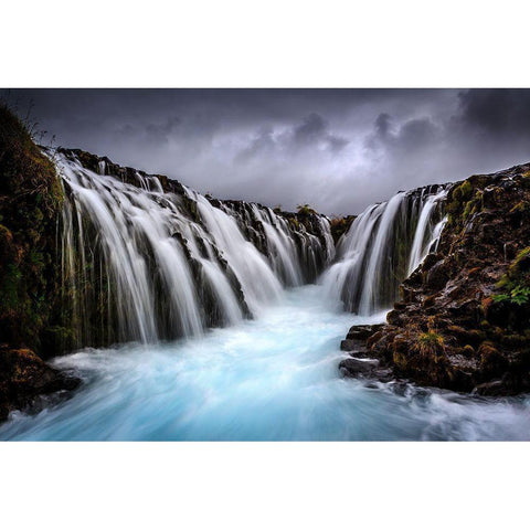 Bruarfoss Gold Ornate Wood Framed Art Print with Double Matting by Bogaerts, Sus