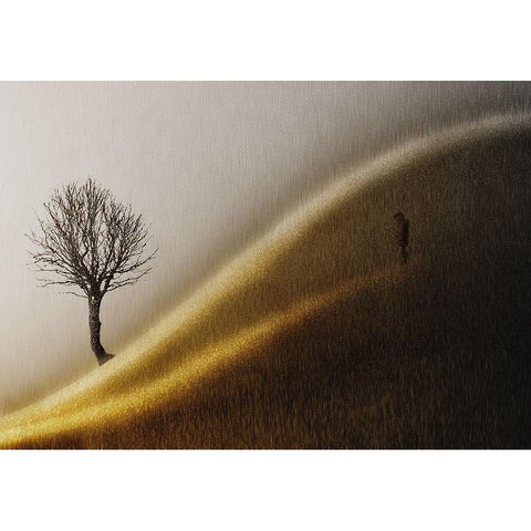 Golden hills Black Modern Wood Framed Art Print by Andersen, Helge