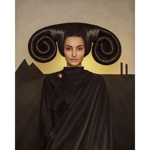 Mistress Of The Black Mountains. Black Modern Wood Framed Art Print with Double Matting by Smirnov, Sergei