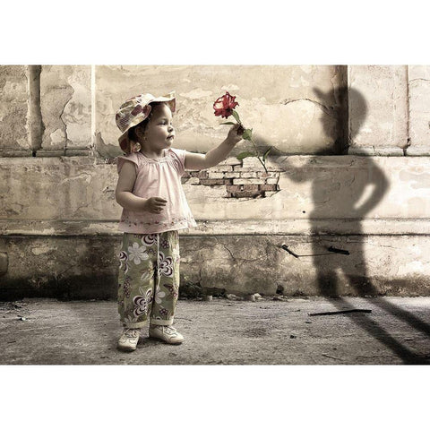 Shyness Black Modern Wood Framed Art Print by Petrus, Alin