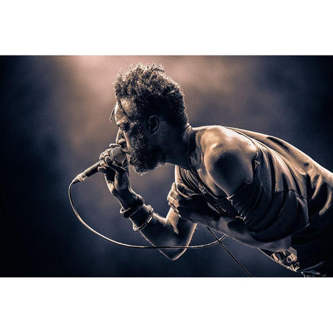 Saul Williams Black Modern Wood Framed Art Print by Unknown