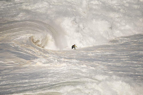 Nazarac North Canyon White Modern Wood Framed Art Print with Double Matting by Caria, Rui