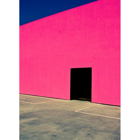 Shocking Pink Wall Black Modern Wood Framed Art Print with Double Matting by Jordan Williams, David