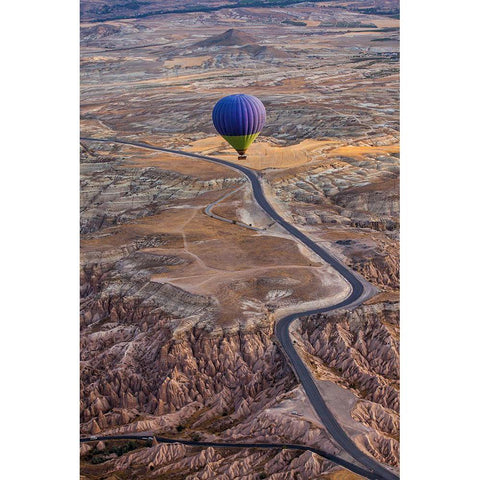 Follow The Path Black Modern Wood Framed Art Print with Double Matting by Song, Gunarto