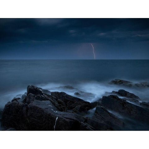 Storm Over A?Resund Black Modern Wood Framed Art Print by Edman, Andreas