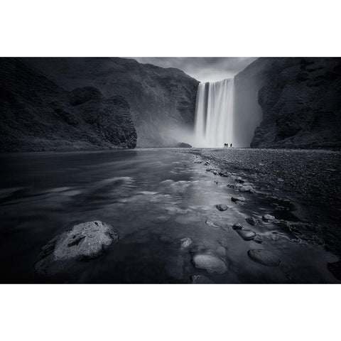 Behind The Curtain White Modern Wood Framed Art Print by Del Grosso, Sebastien