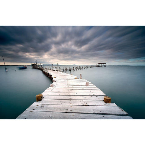 Last Path White Modern Wood Framed Art Print by Feteira, Jorge