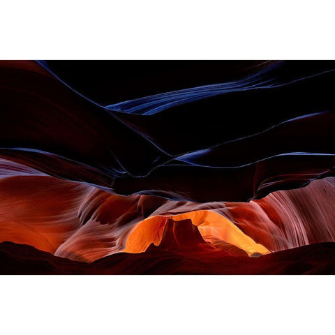 Fantastic Scenery Of Antelope Canyon Black Modern Wood Framed Art Print with Double Matting by Shcherbina, Valeriy
