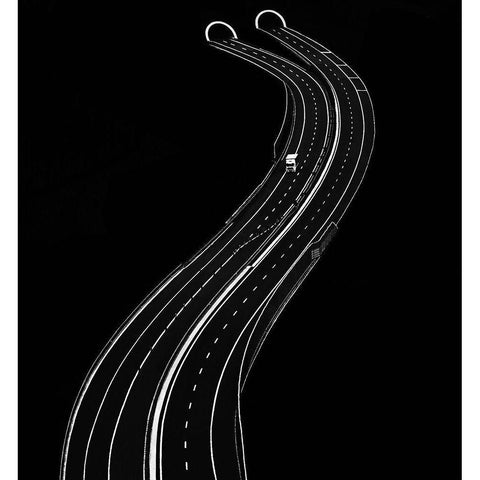 Alone Black Modern Wood Framed Art Print with Double Matting by Krivec, Samanta