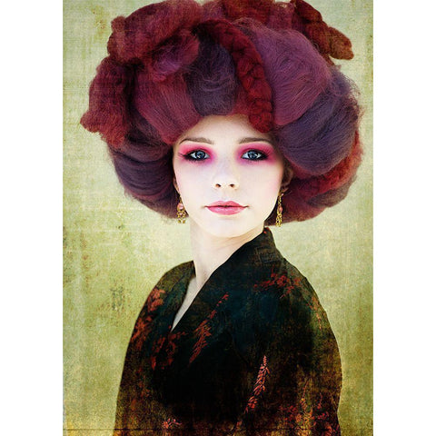 Redhead Black Modern Wood Framed Art Print by Kenp