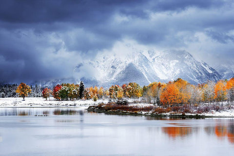 Grand Teton National Park Black Ornate Wood Framed Art Print with Double Matting by Uu