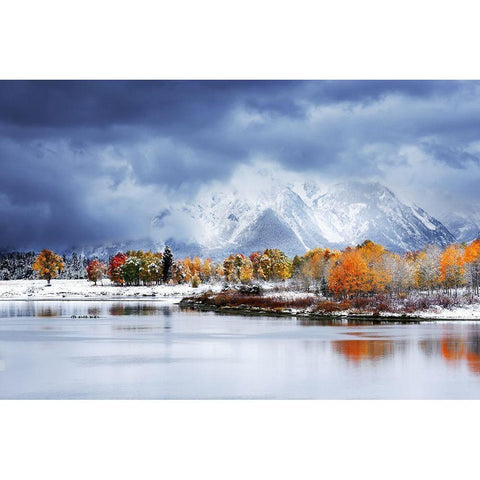 Grand Teton National Park Gold Ornate Wood Framed Art Print with Double Matting by Uu