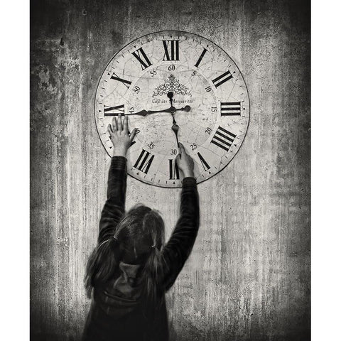 Please Move Faster-I Want To Grow Up !!! Black Modern Wood Framed Art Print by Depaepe, Yvette