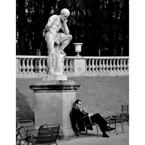 Jardin Du Luxembourg White Modern Wood Framed Art Print by Breton, Stephane