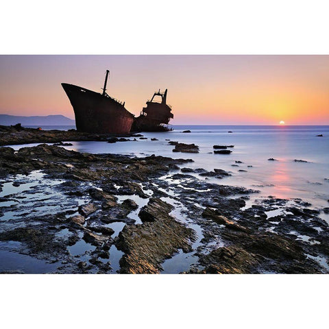 The Last Stand Black Modern Wood Framed Art Print with Double Matting by Kaimaki, Maria