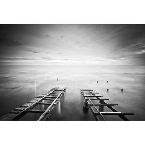 To The Infinity Black Modern Wood Framed Art Print with Double Matting by Coppari, Claudio
